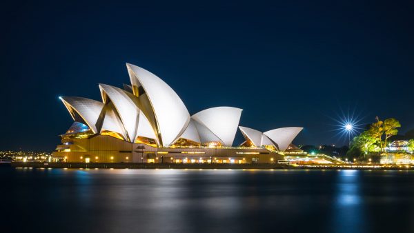 Oper in Sydney Abends, Australien