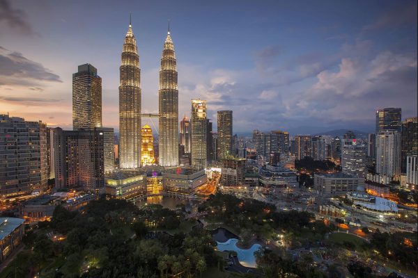 Kuala Lumpur City Centre abends, Malaysia