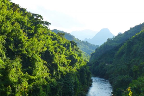 Fluss, Laos Landschaft