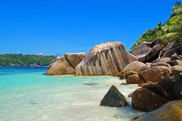 Felsen am Strand, Seychellen