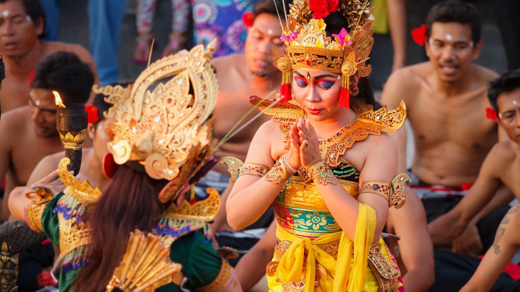 Kecak Feuertänze, Uluwatu, Bali, Indonesien