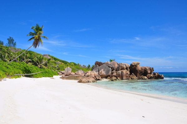 Granitfelsen am Strand, Seychellen