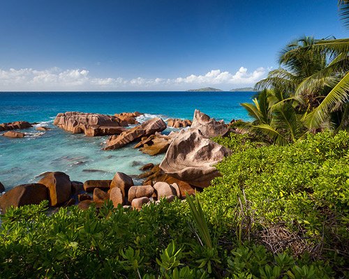 Abu Dhabi & Baden auf den Seychellen (La Digue) Hintergrundbild