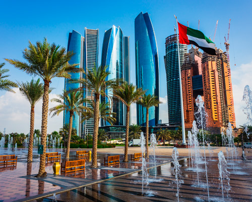 V.A.E. Kombination: Abu Dhabi & Dubai Hintergrundbild