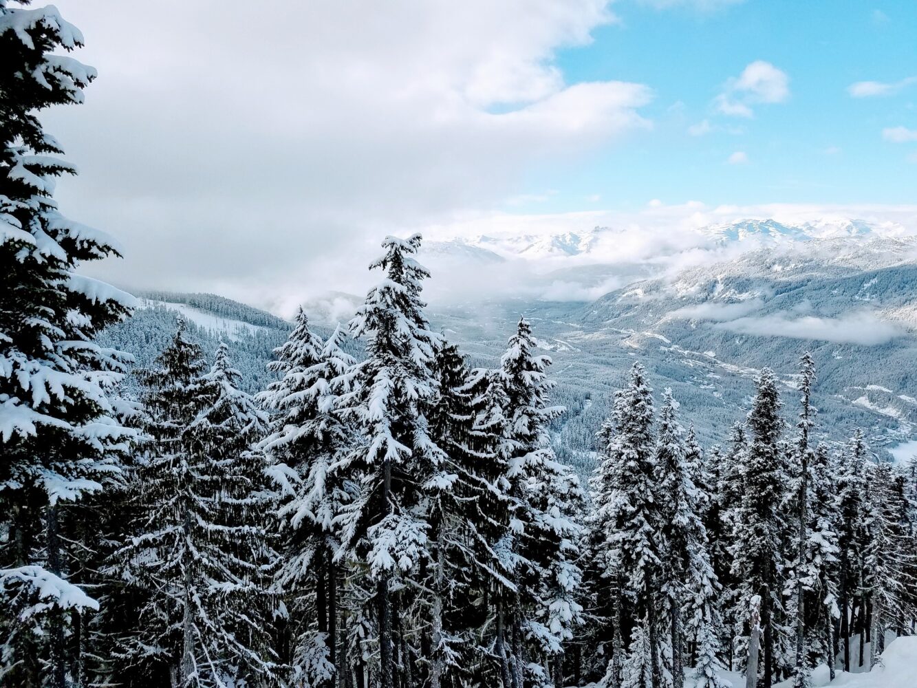 Winter in den Rocky Mountains: Vancouver & Whistler Mountain Hintergrundbild