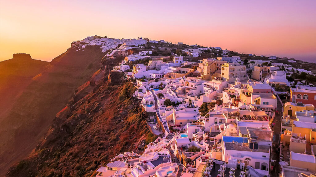 Sonnenuntergang auf Santorini, Griechenland