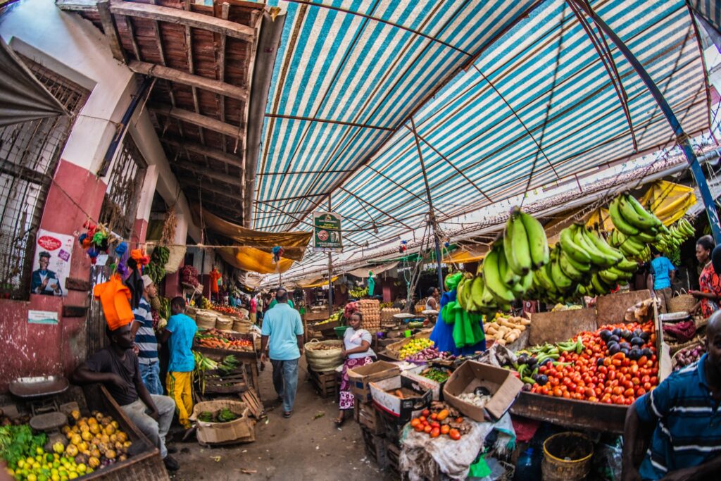 lokaler Markt auf der Insel Lamu in Kenia